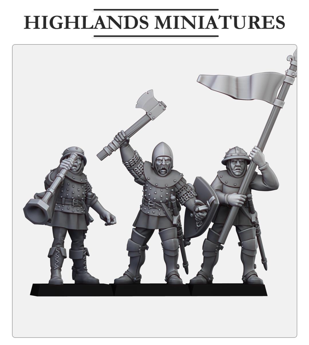 Gallia Shooters: Command Group - in 12k- by Highlands Miniatures