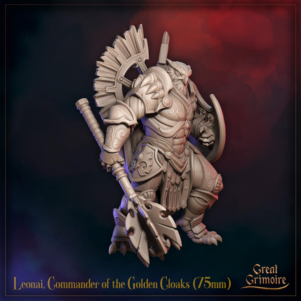 Leonai, Commander of the Golden Cloaks  - in 12k - by Great Grimoire