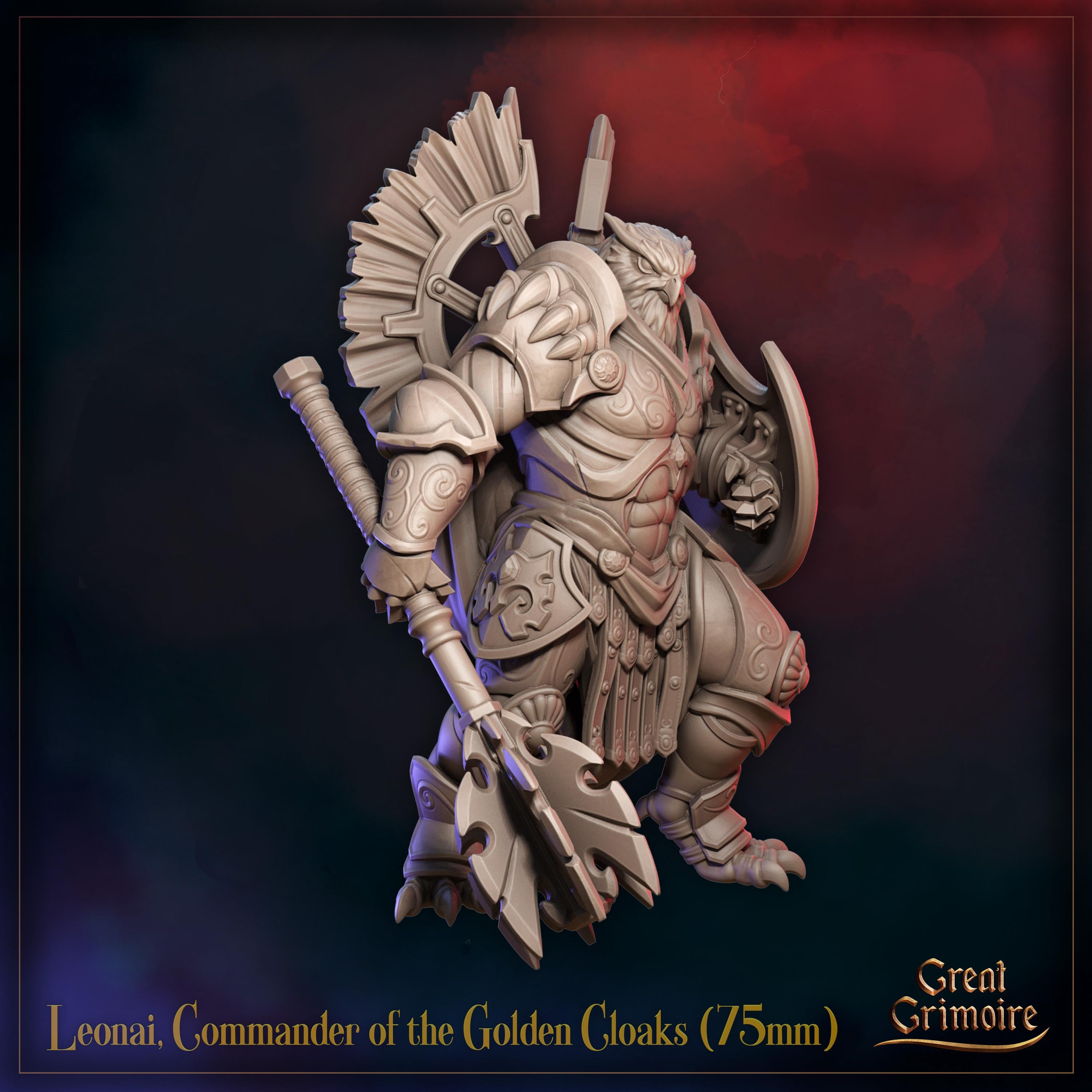 Leonai, Commander of the Golden Cloaks  - in 12k - by Great Grimoire