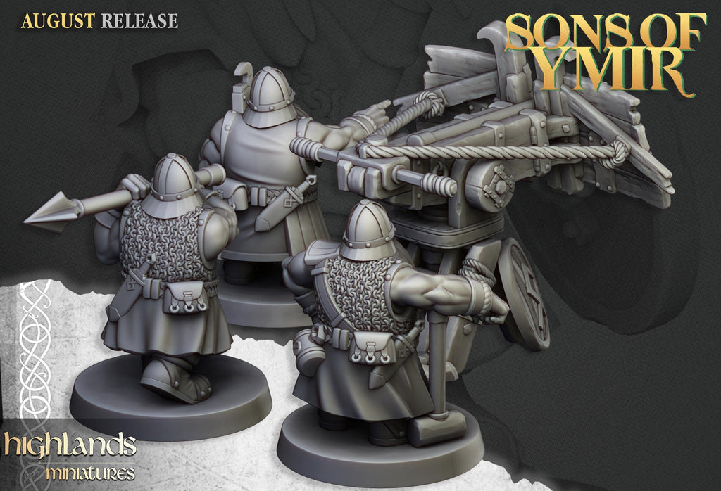 Dwarf Old Siege Engines - in 12k- by Highlands Miniatures