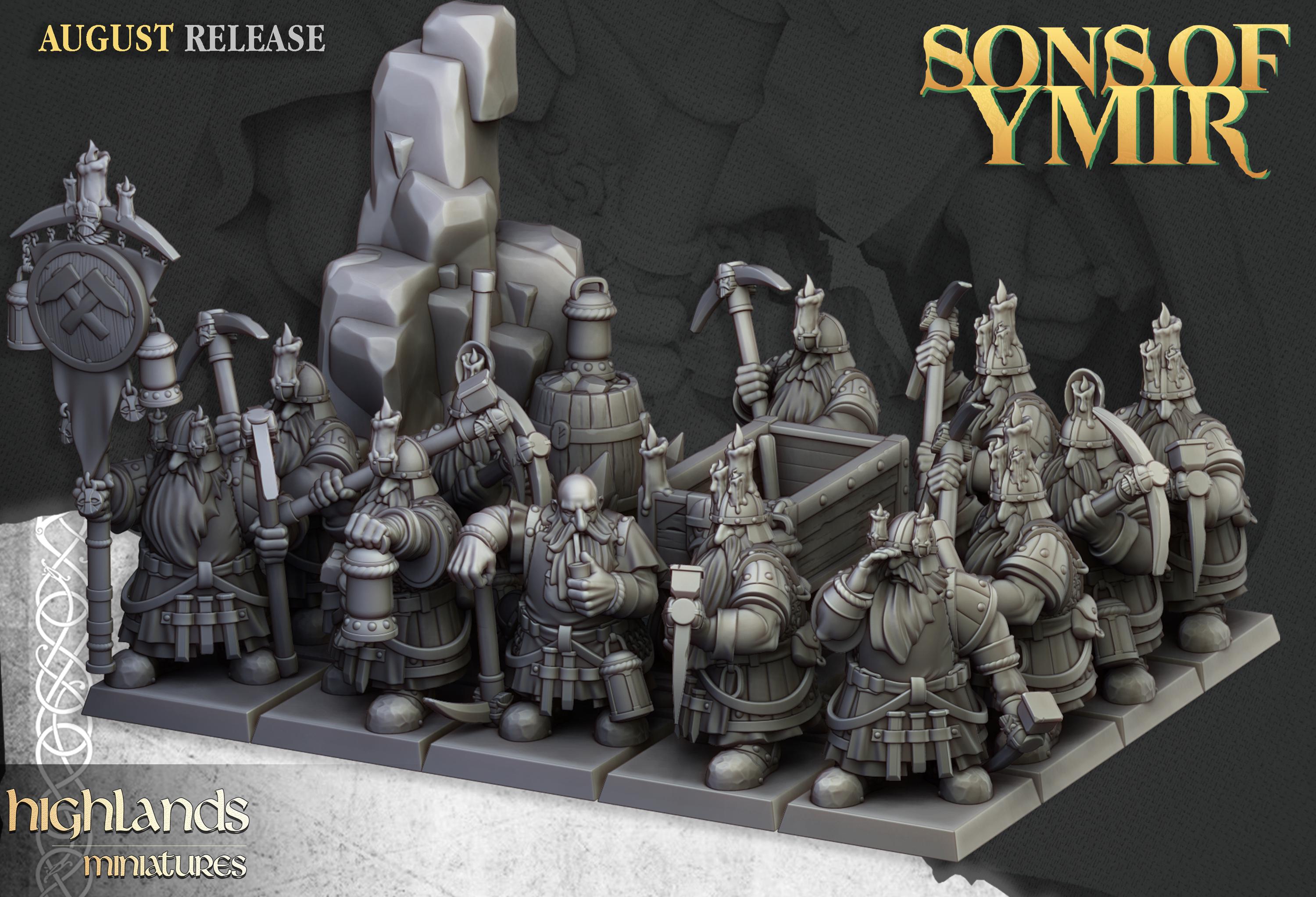 Dwarfs Miners Unit - in 12k- by Highlands Miniatures