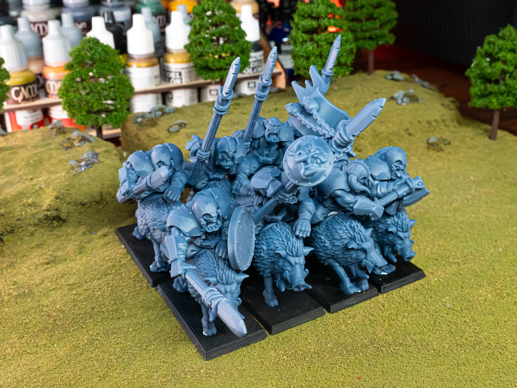 Mounted Orcs with spears - in 12k- by Highlands Miniatures