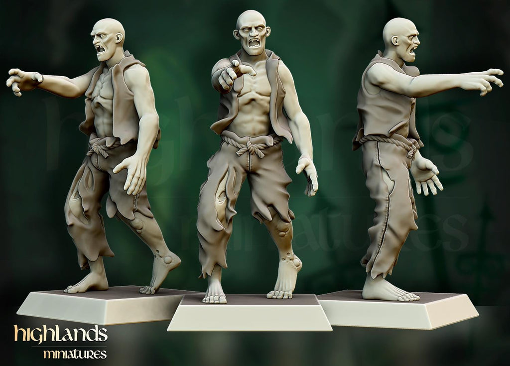 Zombie Villagers  - in 12k- by Highlands Miniatures