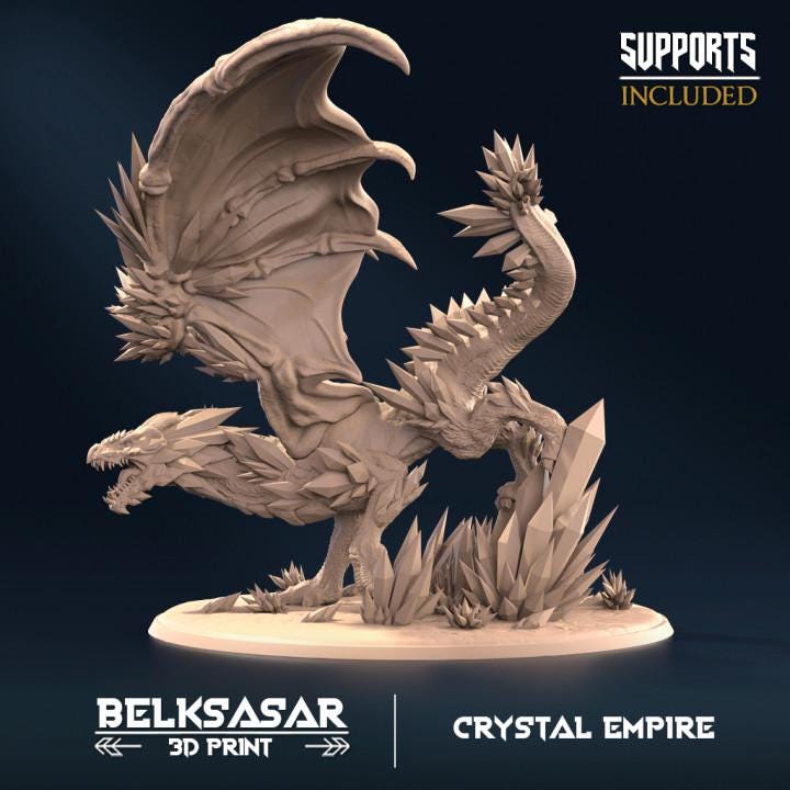 Crystal dragon  - in 12k by Belksasar