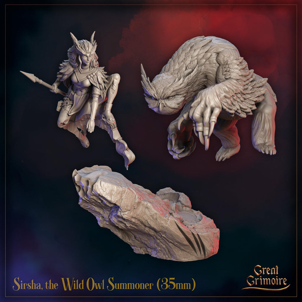 Sirsha, the Wild Owl Summoner - in 12k - by Great Grimoire