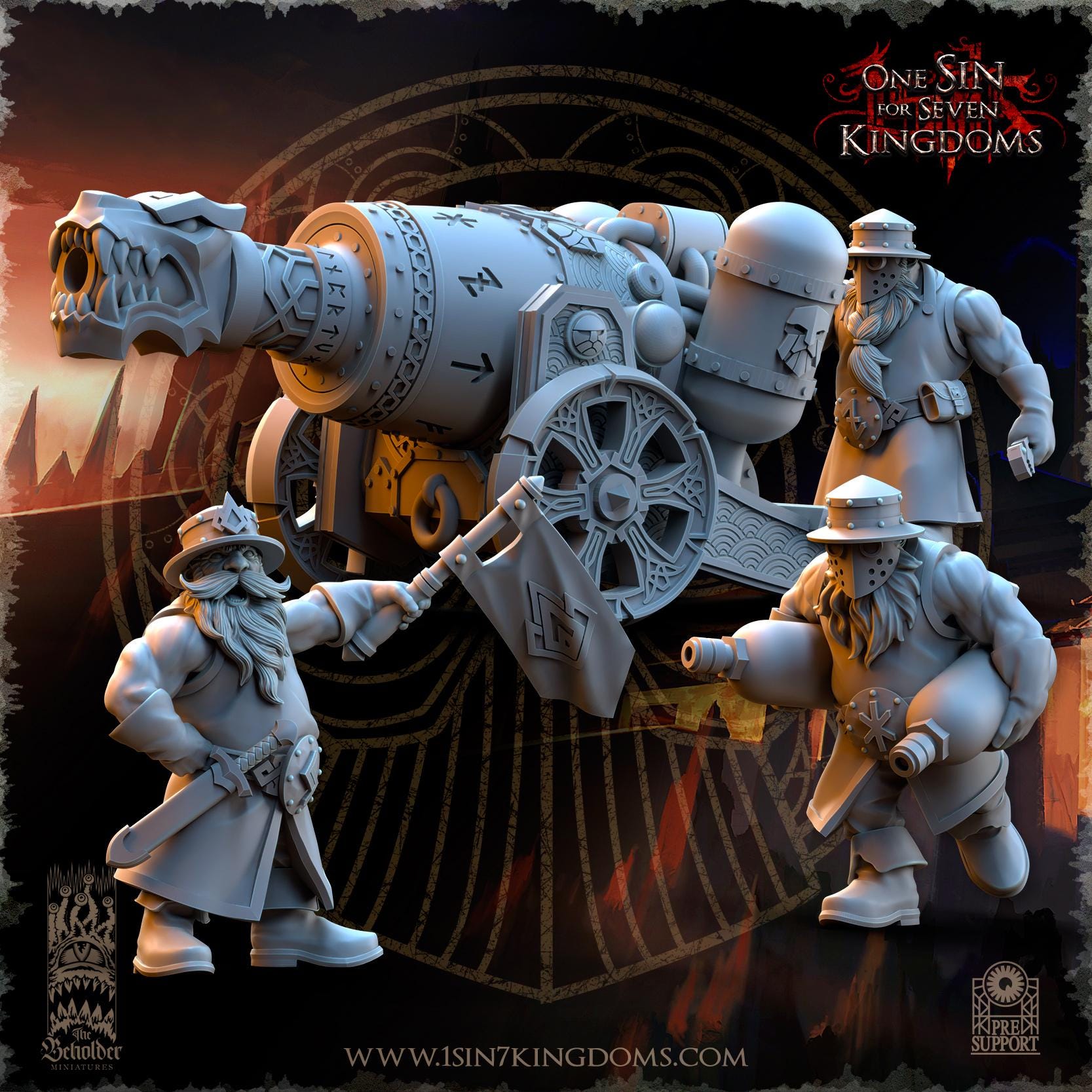 Dwarven Kingdoms Flamebreath Cannon - in 12k- by TheBeholderMiniatures