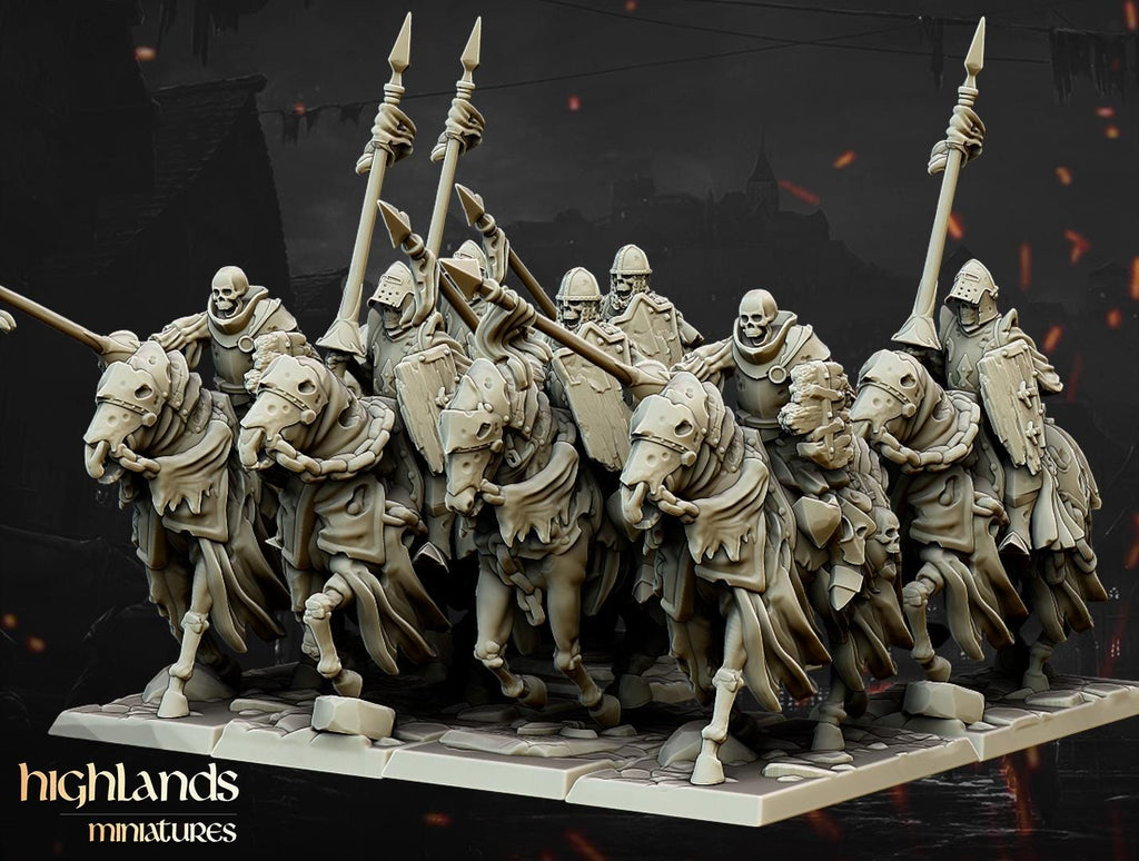 Undead Dark Knight Core Unit  - in 12k- by Highlands Miniatures