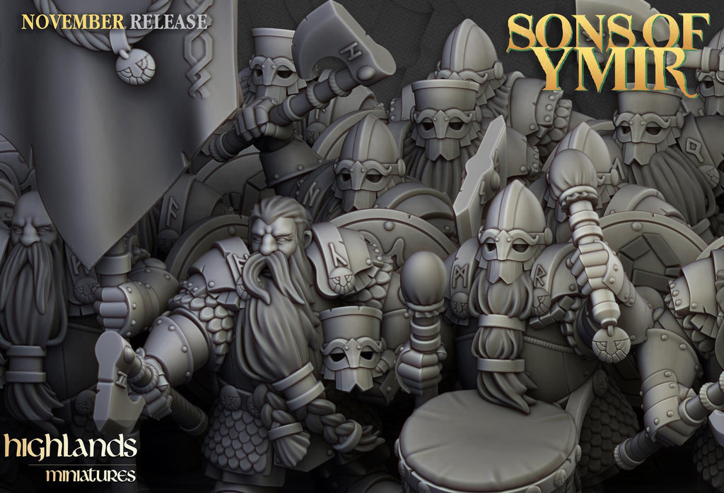 Dwarf Huscarls Unit - in 12k- by Highlands Miniatures