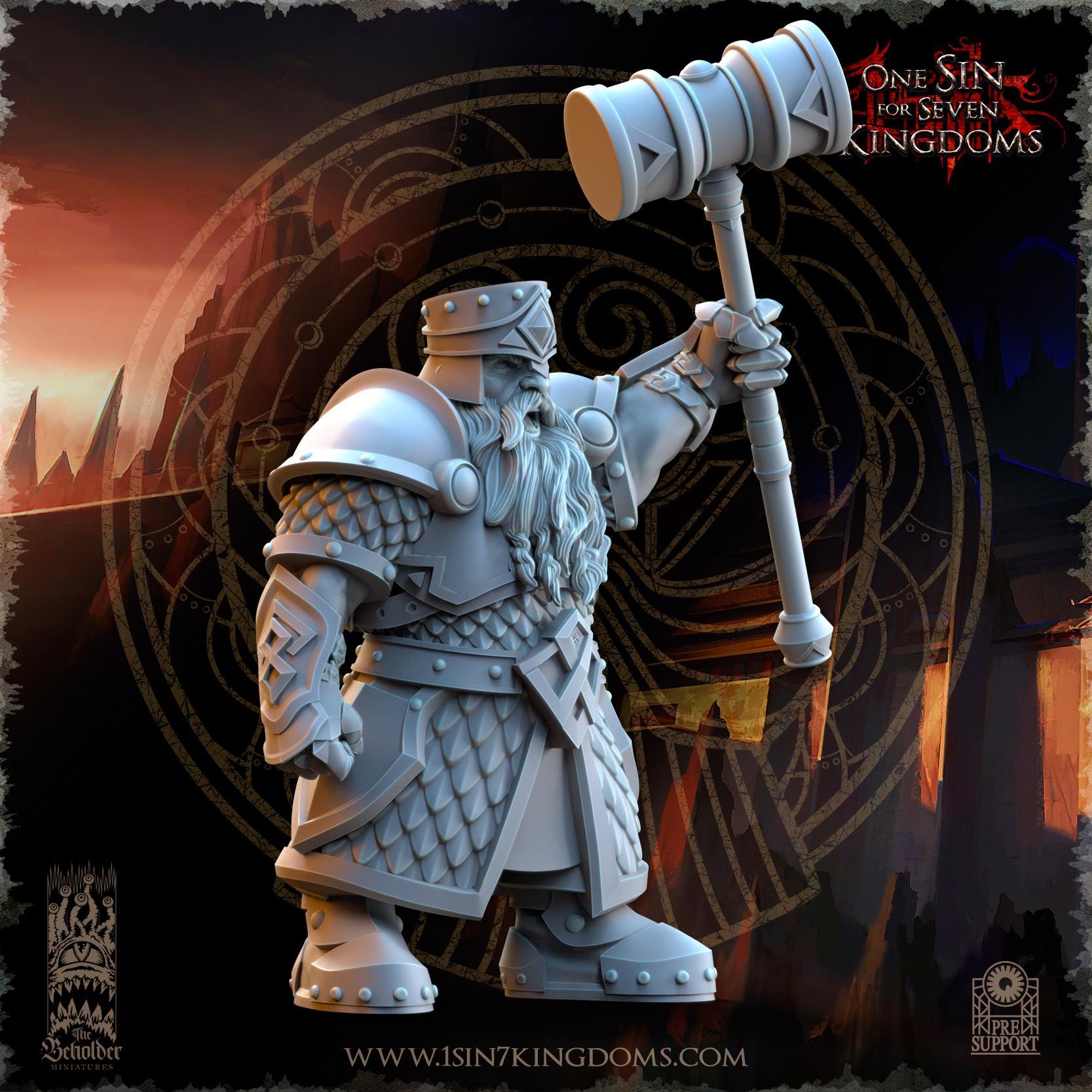 Dwarven Kingdoms Hammer Brotherhood Warriors - in 12k- by TheBeholderMiniatures