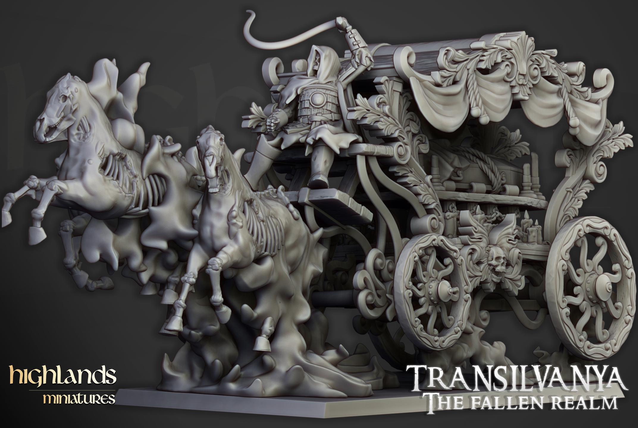 Undead Boyar Chariot   - in 12k- by Highlands Miniatures