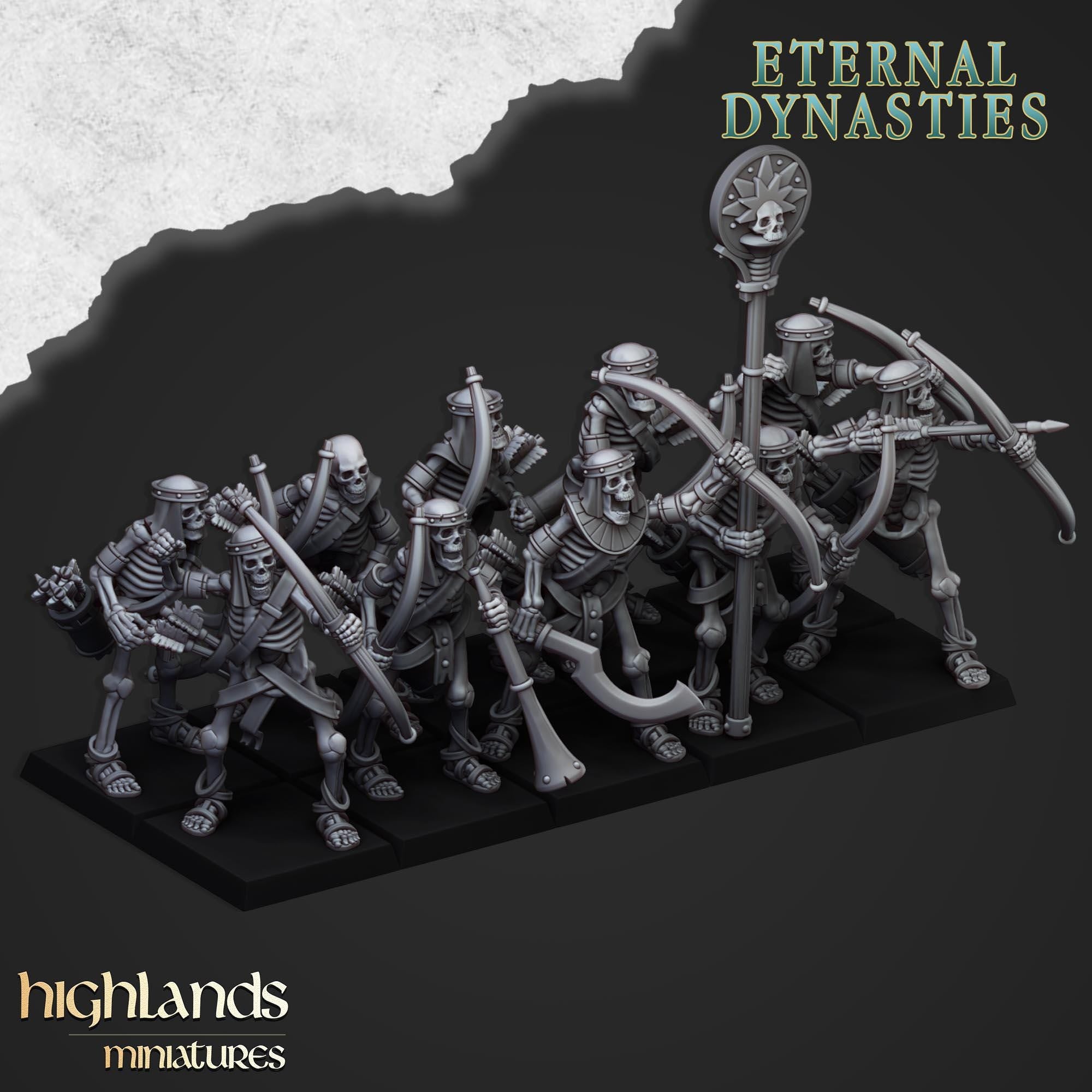 Ancient Skeletons with Bows - in 12k- by Highlands Miniatures