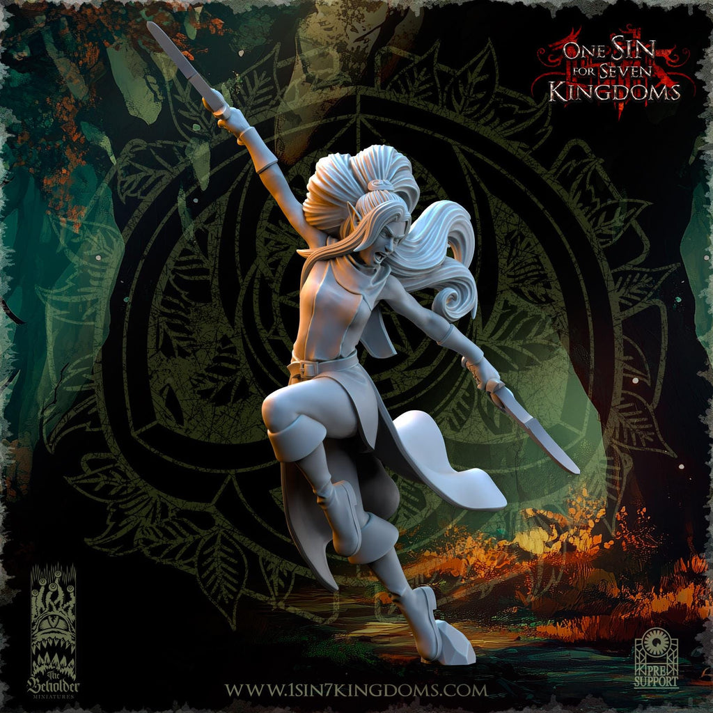 Evergreen Elves Death Dancers - in 12k- by TheBeholderMiniatures