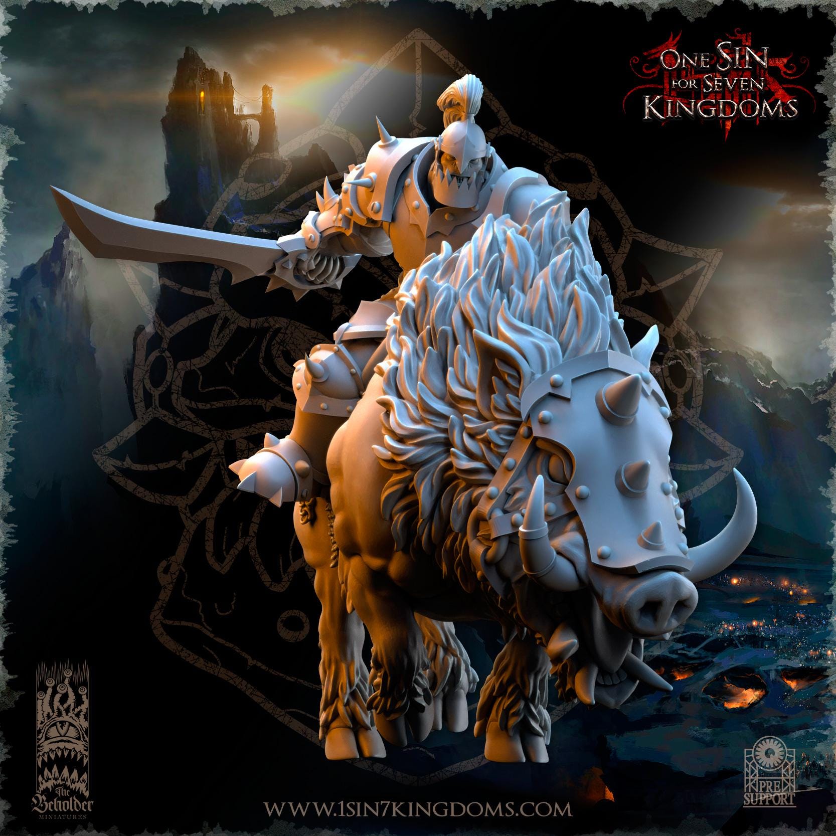 Nestah Orcs Beast Boars Riders - in 12k TheBeholderMiniatures