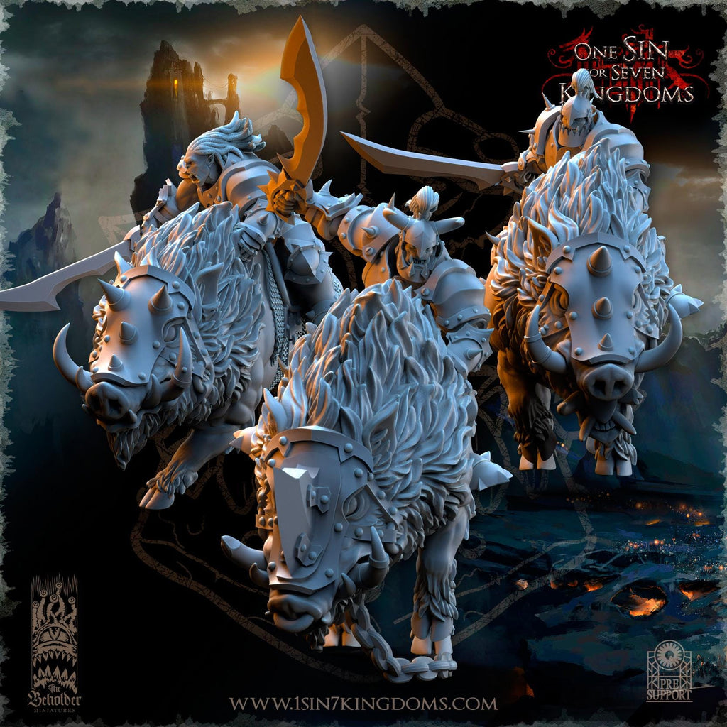 Nestah Orcs Beast Boars Riders - in 12k TheBeholderMiniatures