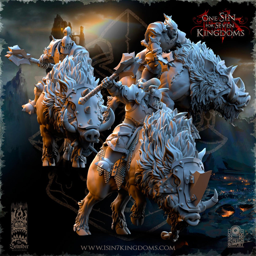 Nestah Orcs Beast Boars Riders - in 12k TheBeholderMiniatures