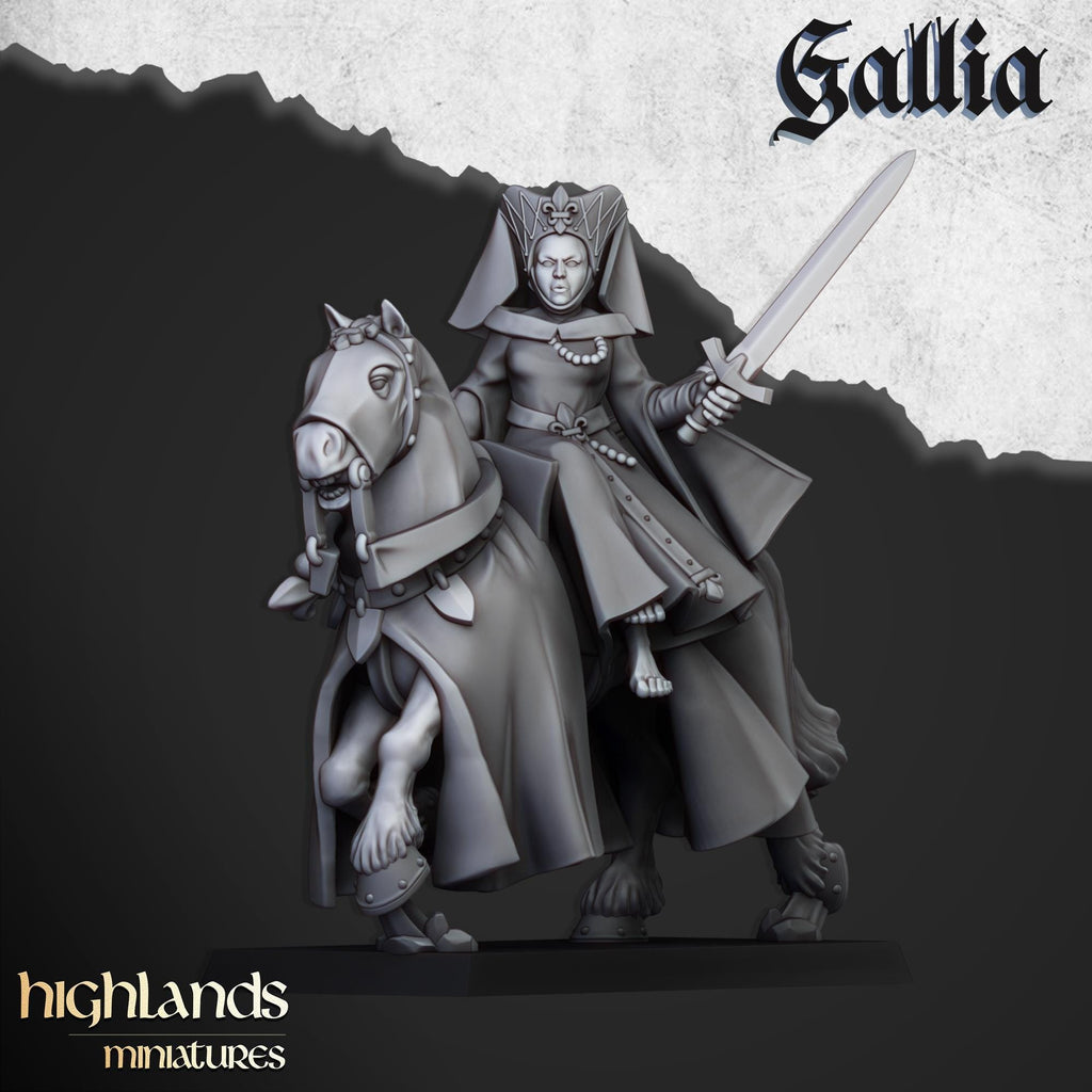 Damsel of Gallia on Horse  - in 12k- by Highlands Miniatures