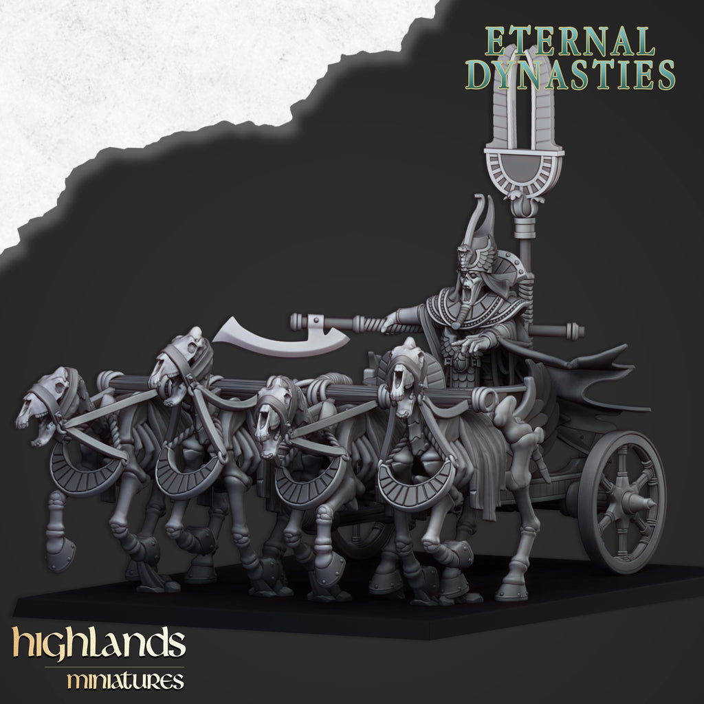 Eternal Pharaoh on chariot  - in 12k- by Highlands Miniatures