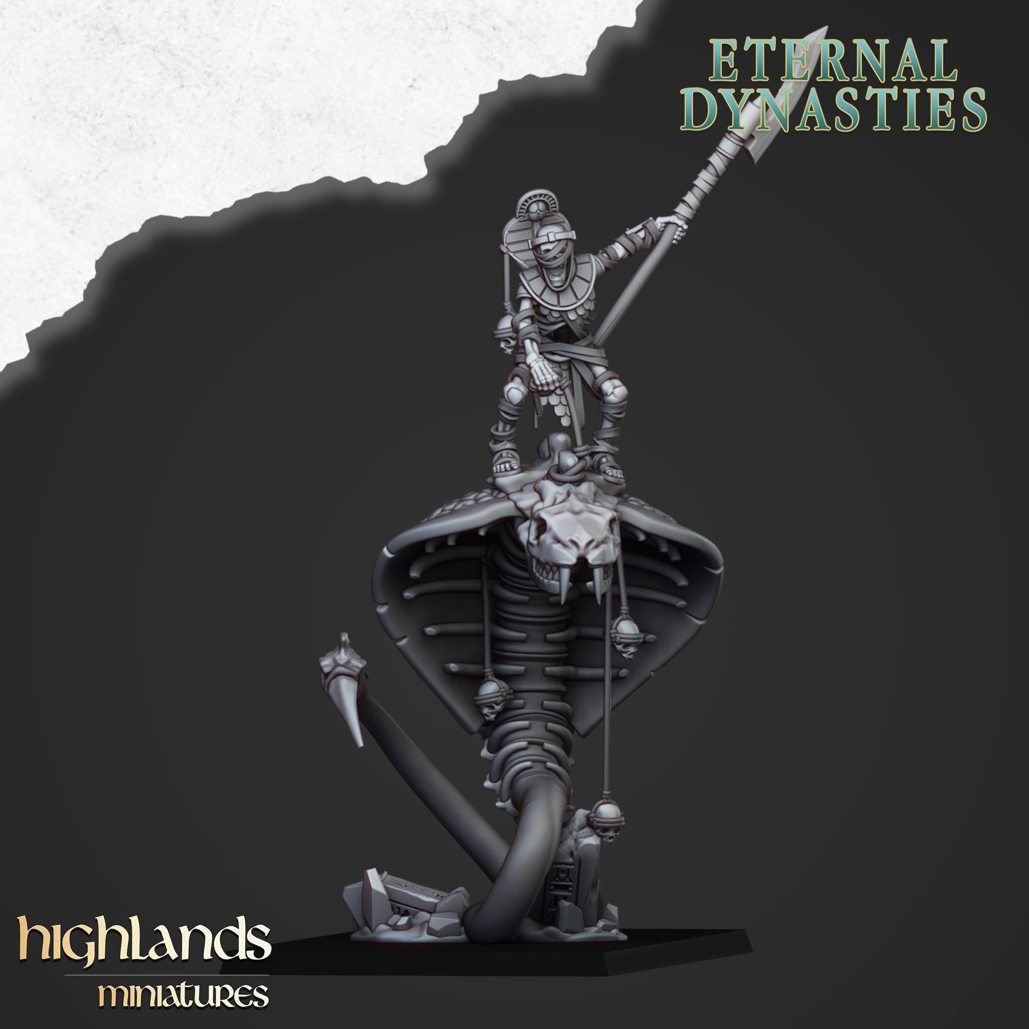 Mounted Ancient Guard on Great Snakes - in 12k- by Highlands Miniatures