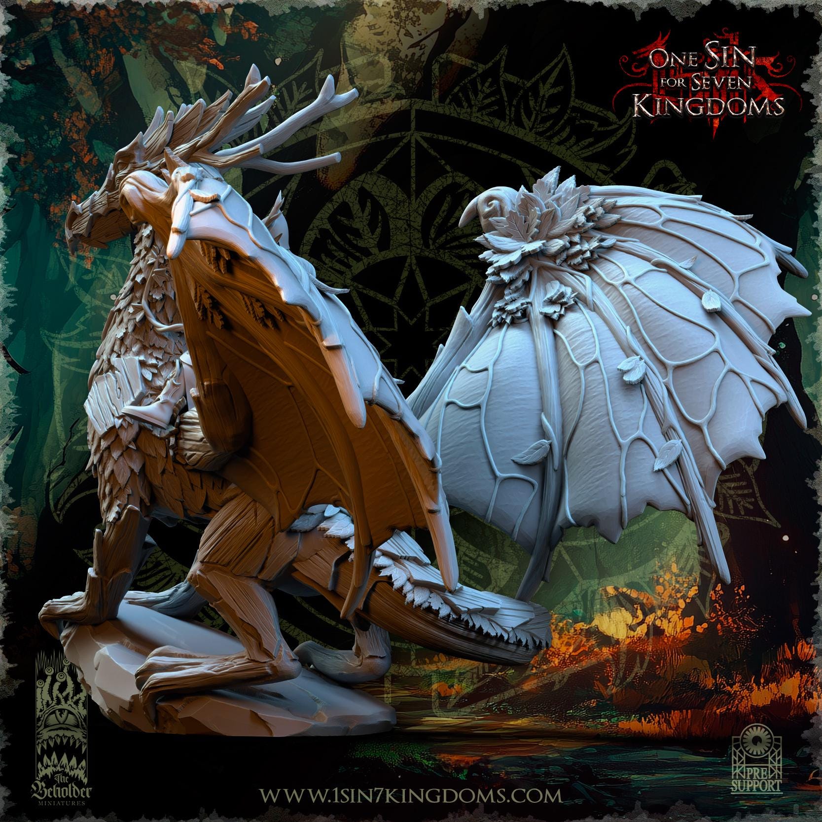 Evergreen Elves Forest Dragon - in 12k by TheBeholderMiniatures