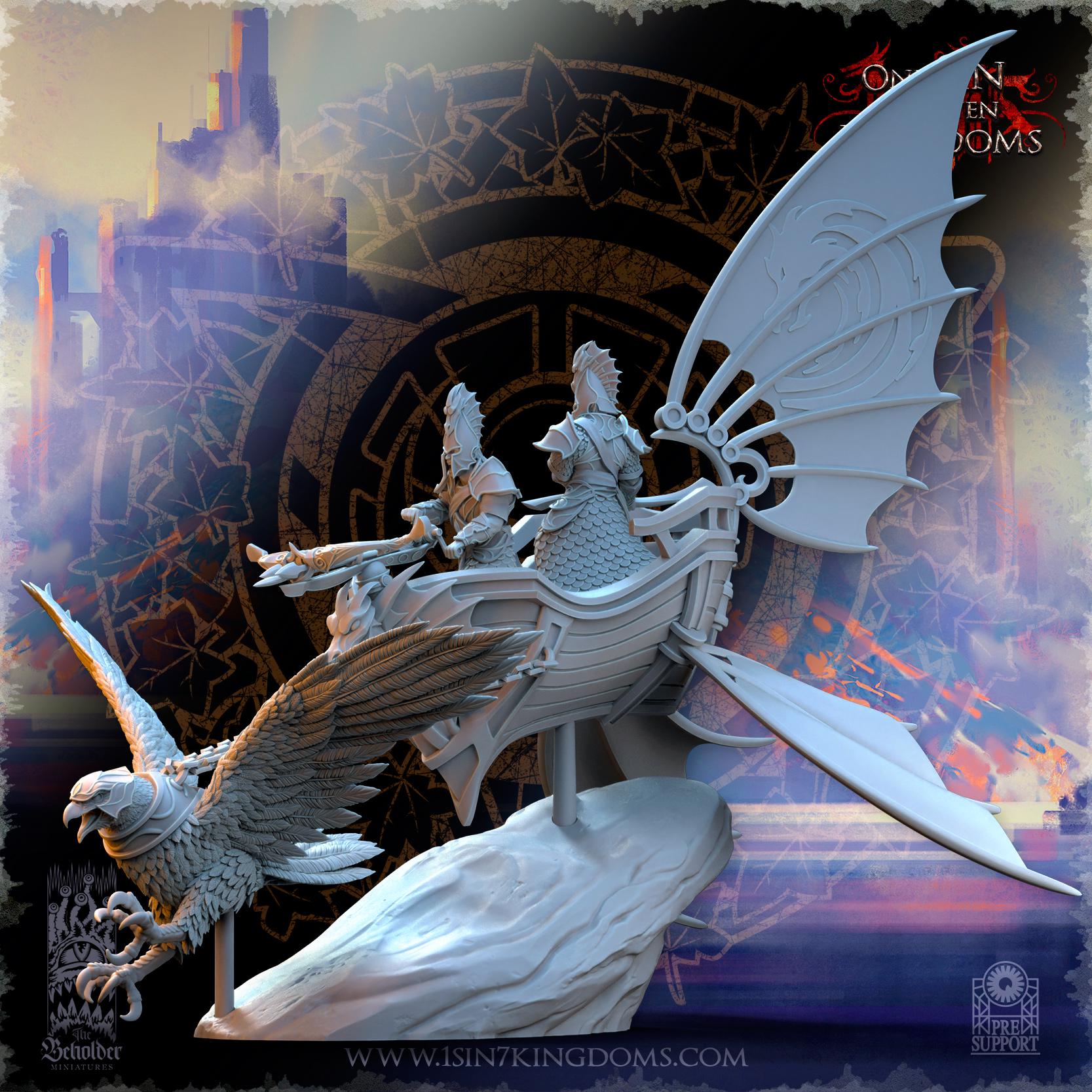 Silvermoor Elves Eagle Chariot - in 12k- by TheBeholderMiniatures
