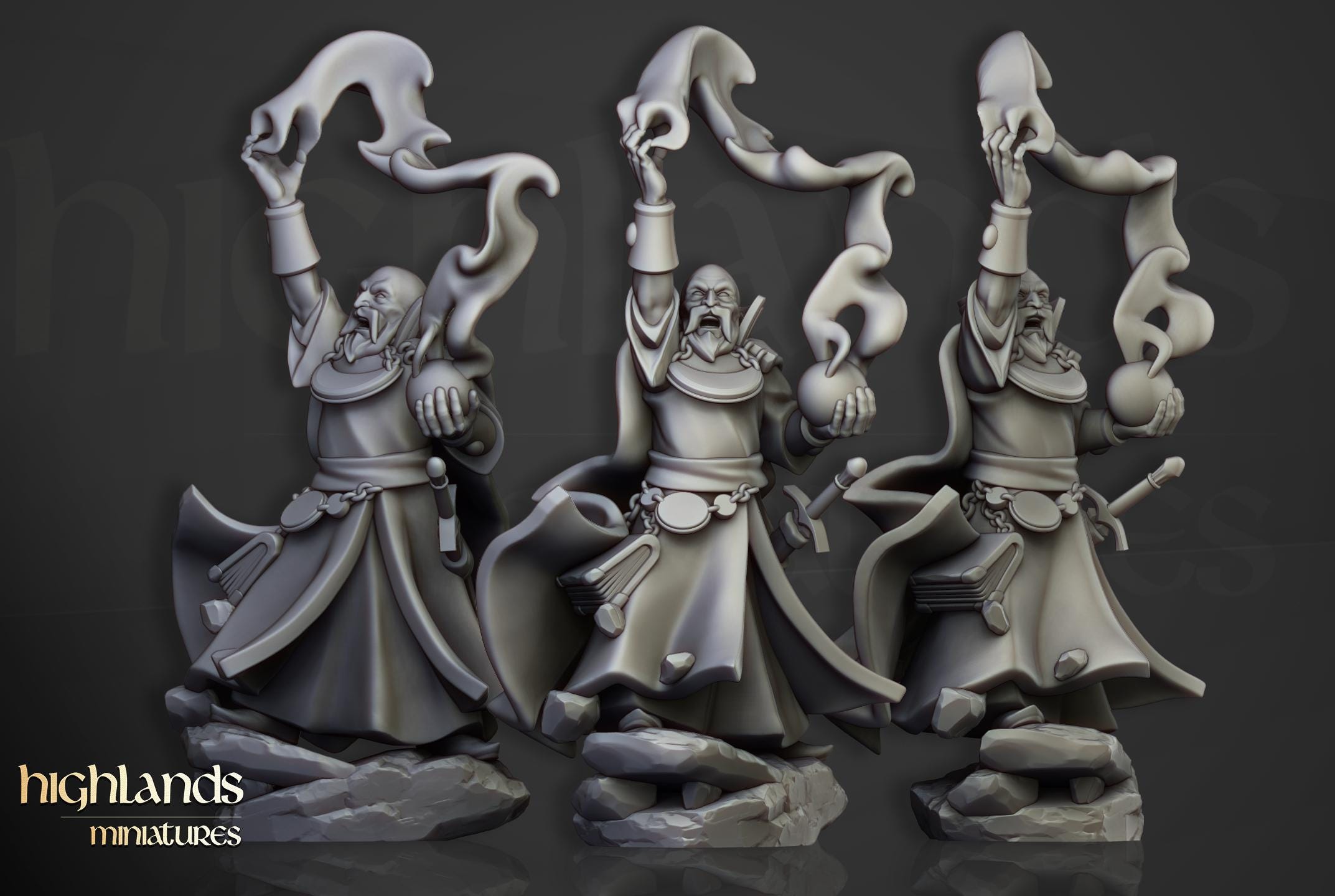 Houses of Magic - Wizards of the Empire of Sun - 8 models - in 12k- by Highlands Miniatures