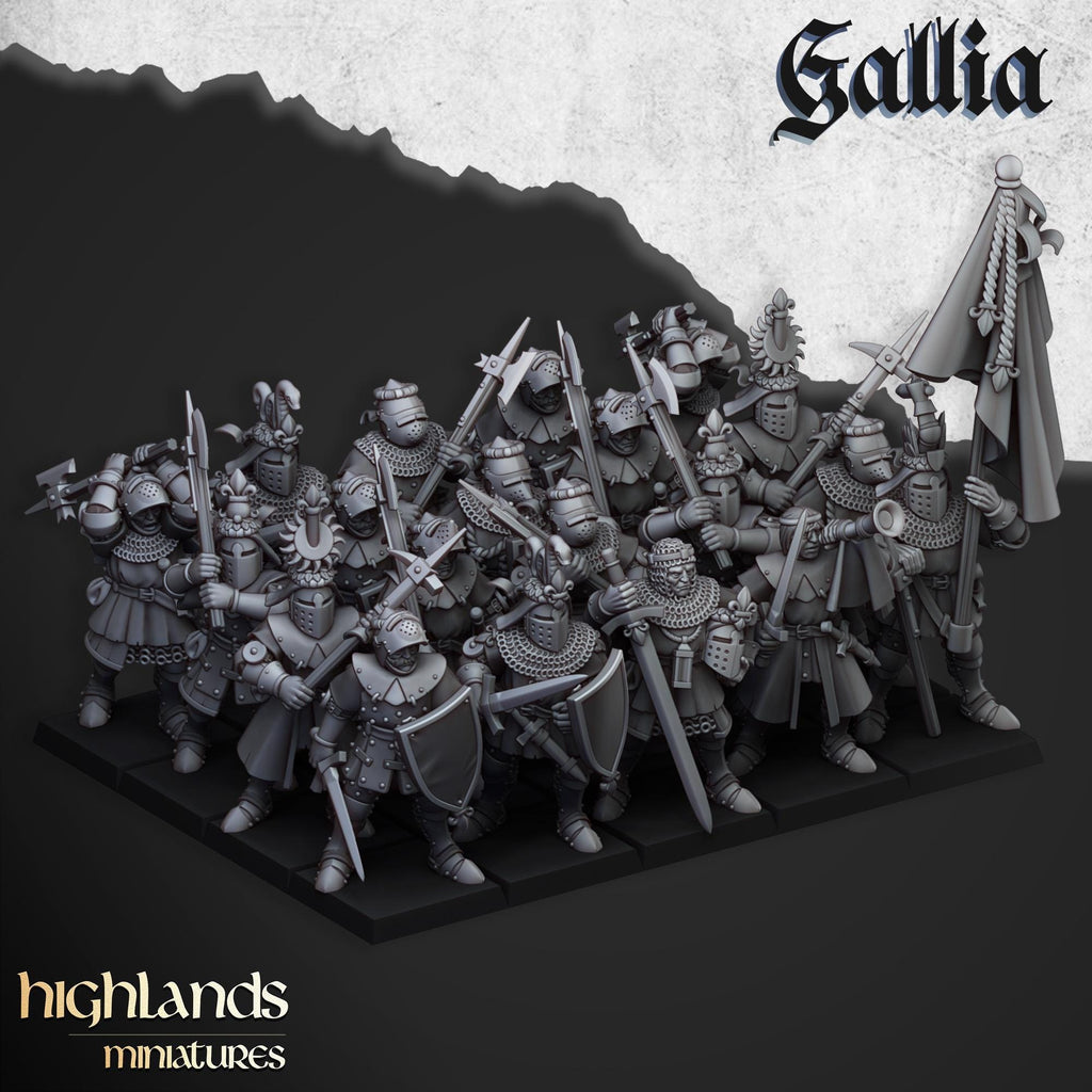 Knights of Gallia on Foot Unit - in 12k- by Highlands Miniatures