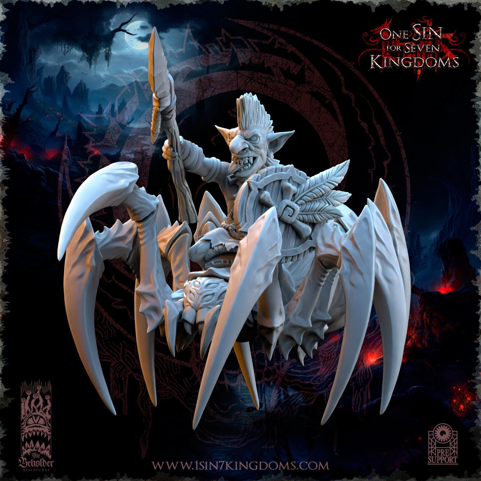 The Black Horde Goblins Jungle Spider Riders- in 12k by TheBeholderMiniatures