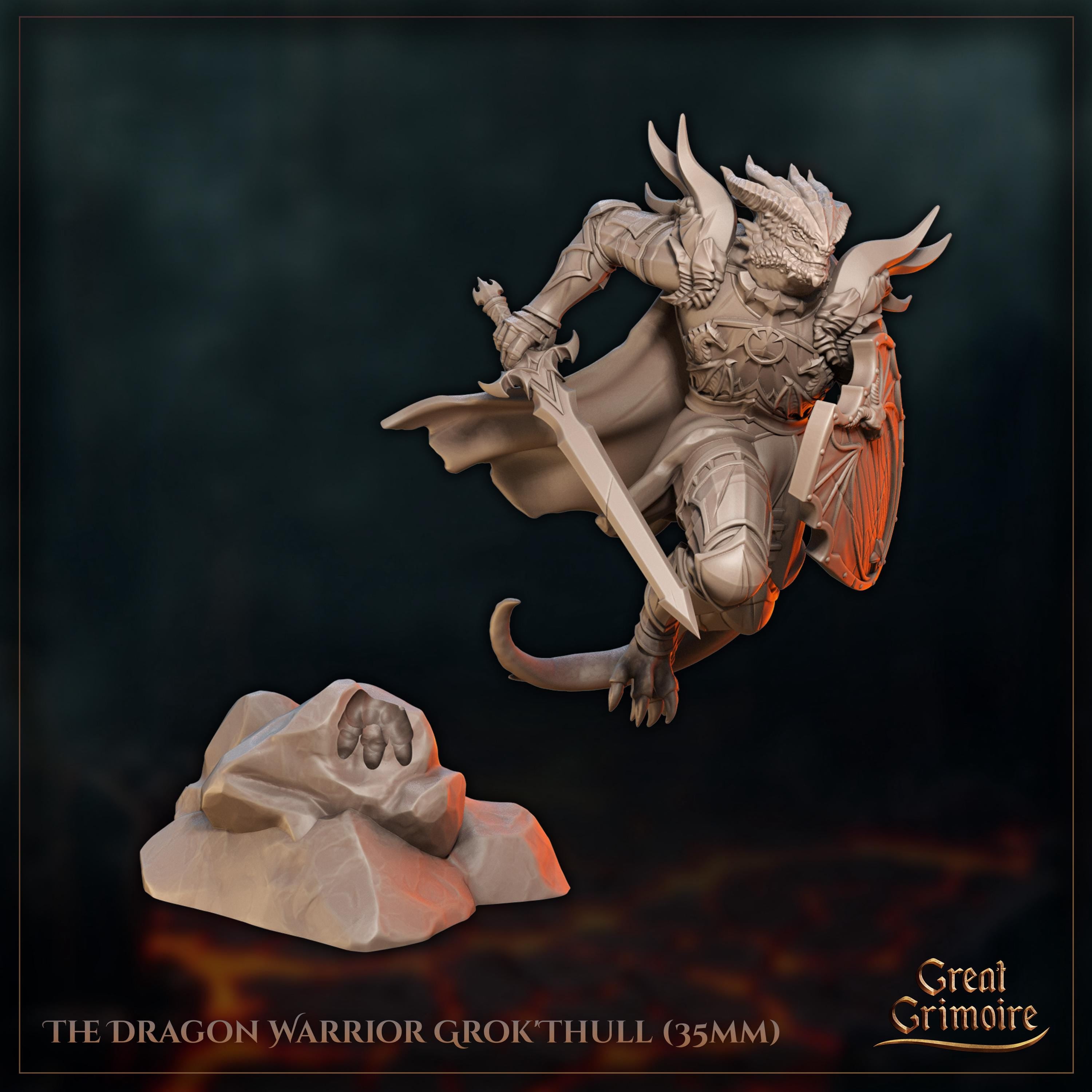 The Dragon Warrior Grok'Thull  - in 12k - by Great Grimoire