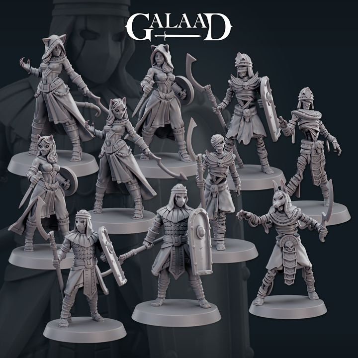 10 models - June Mummies and Egyptian fighters - Galaad - 8k