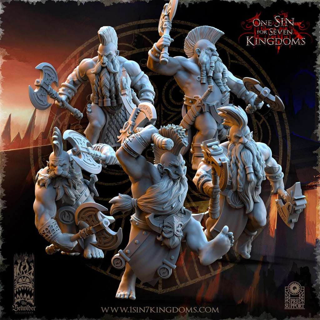 Dwarven Kingdoms Slayers of Molten Core duel axes - in 12k- TheBeholderMiniatures