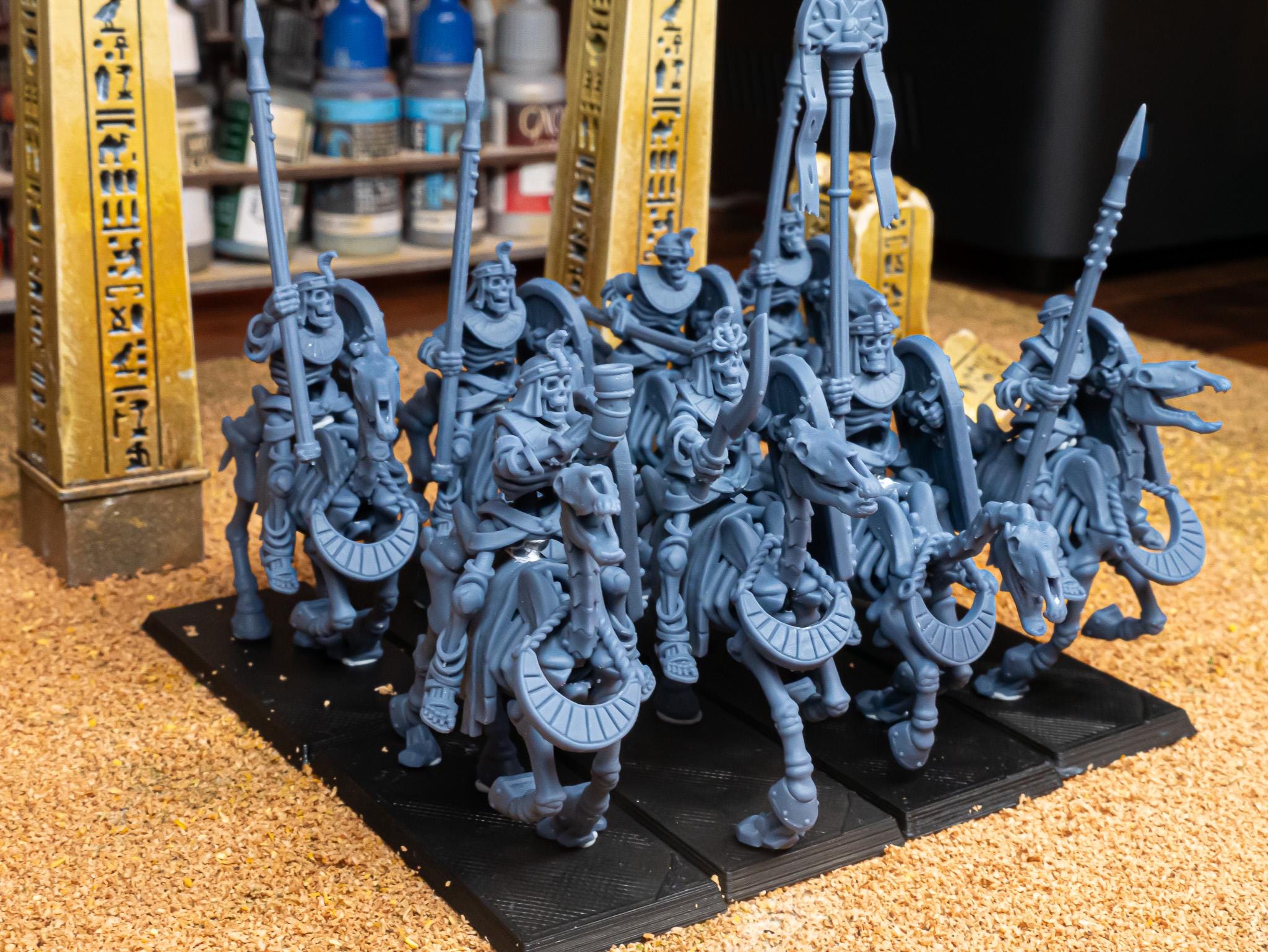 Ancient Skeletal Cavalry with Spears and Bows - in 12k- by Highlands Miniatures