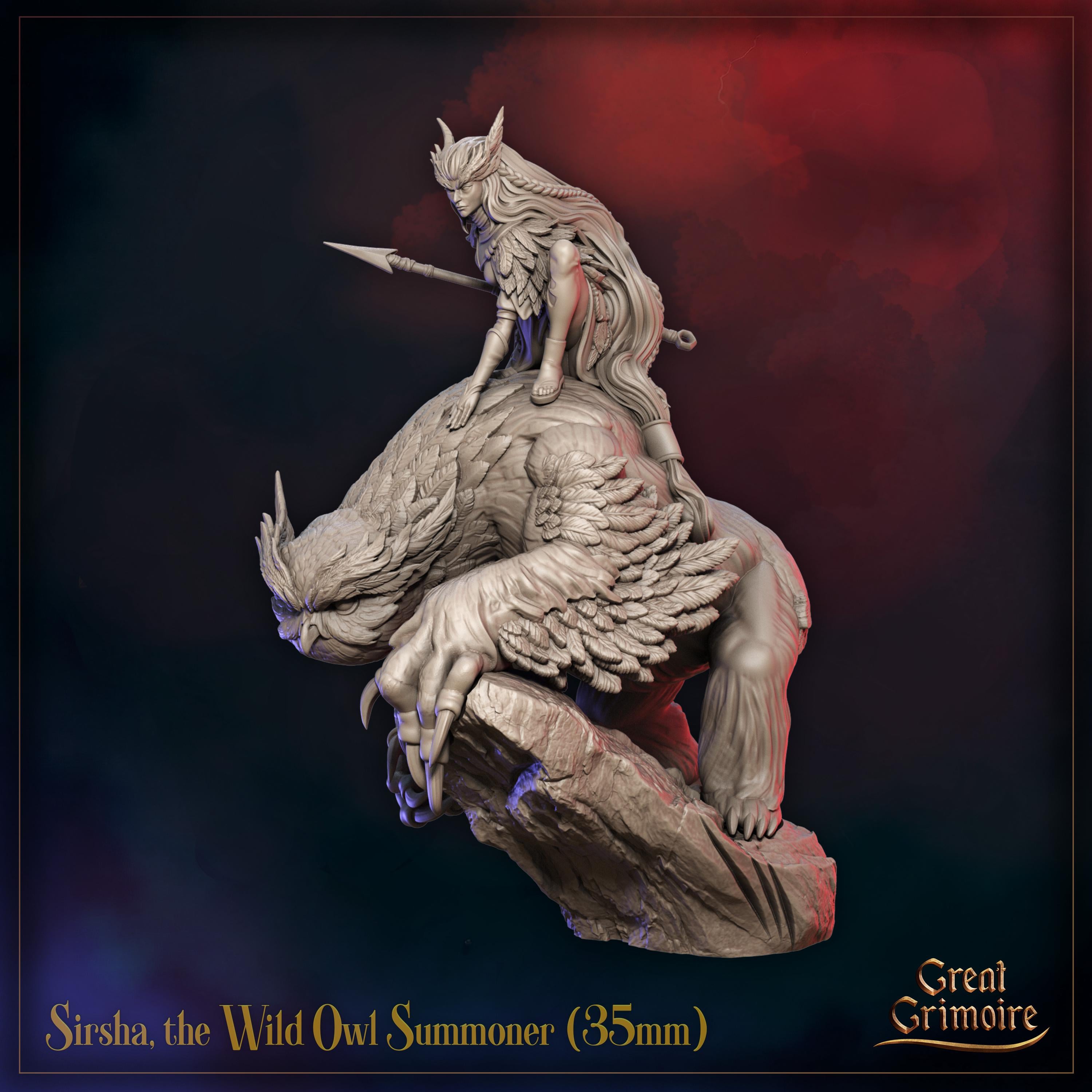 Sirsha, the Wild Owl Summoner - in 12k - by Great Grimoire