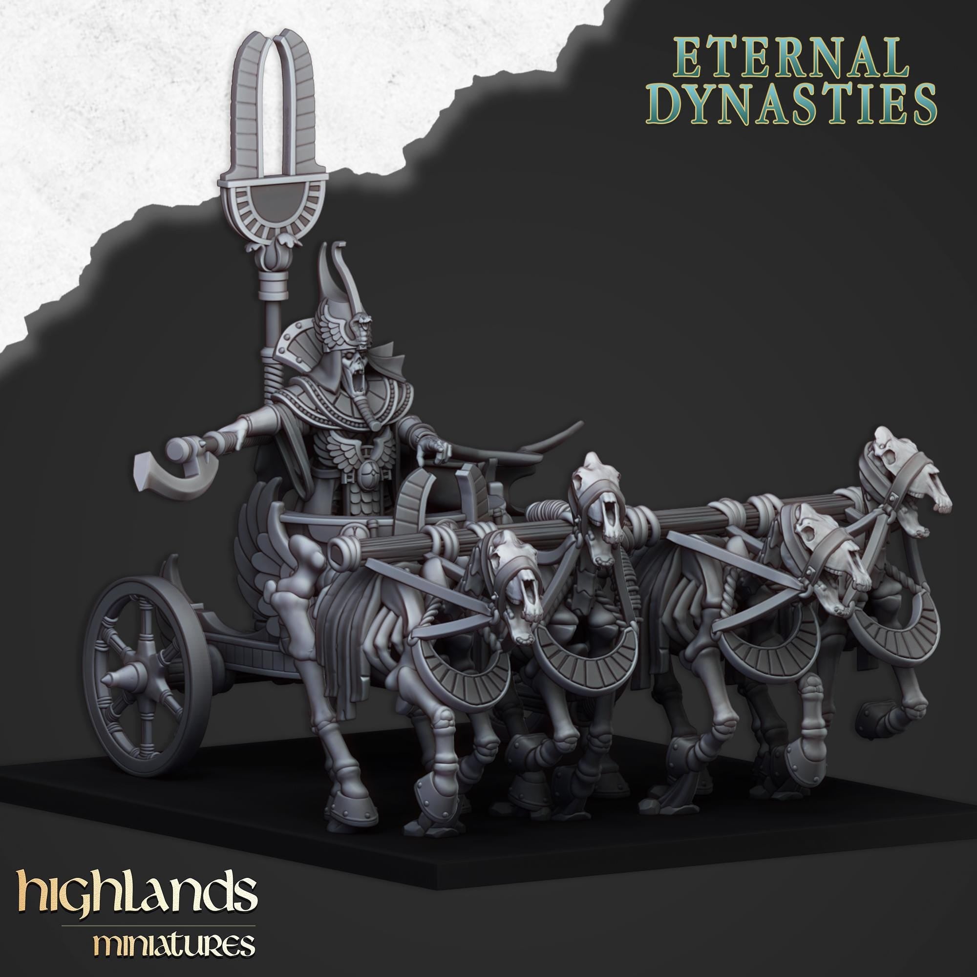 Eternal Pharaoh on chariot  - in 12k- by Highlands Miniatures