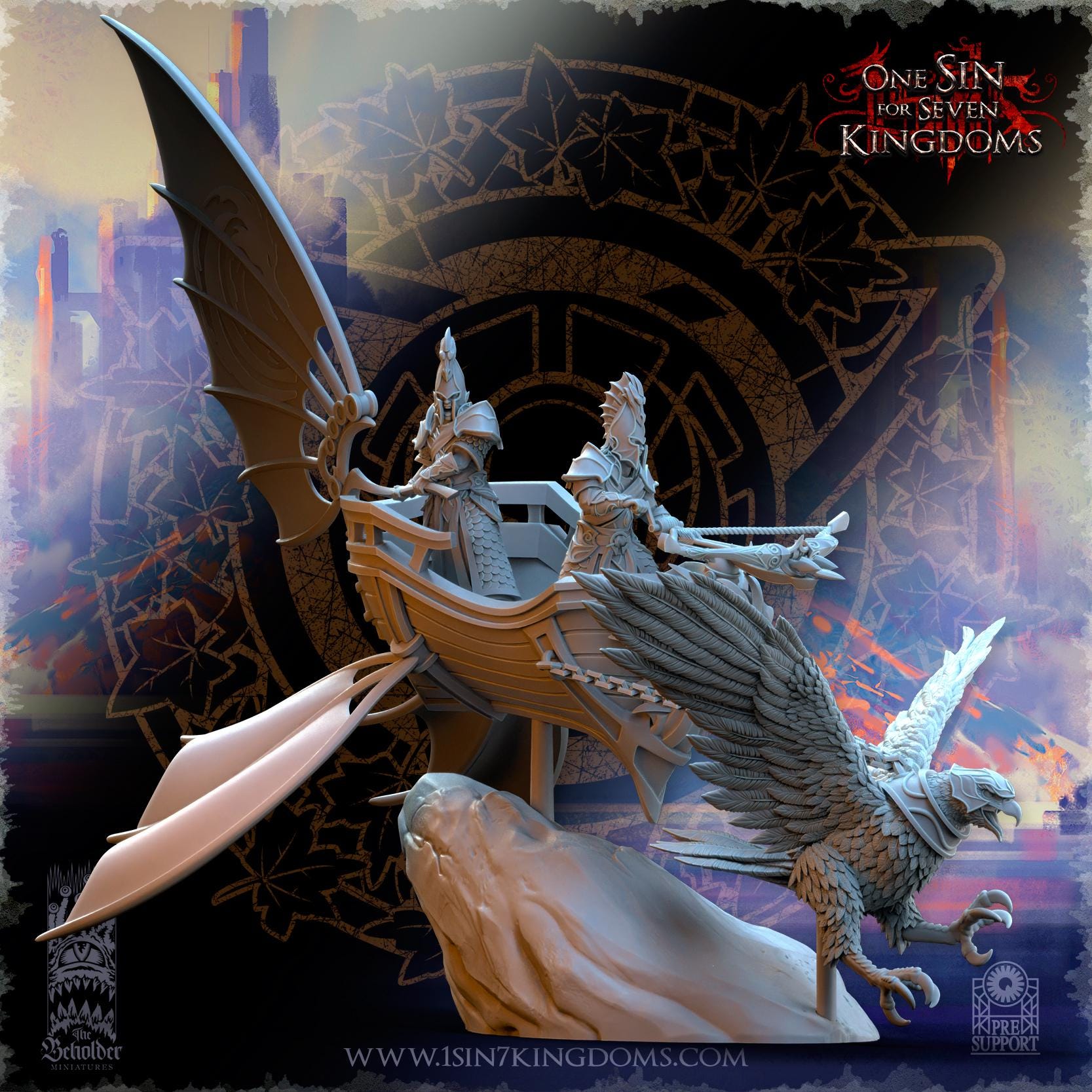 Silvermoor Elves Eagle Chariot - in 12k- by TheBeholderMiniatures
