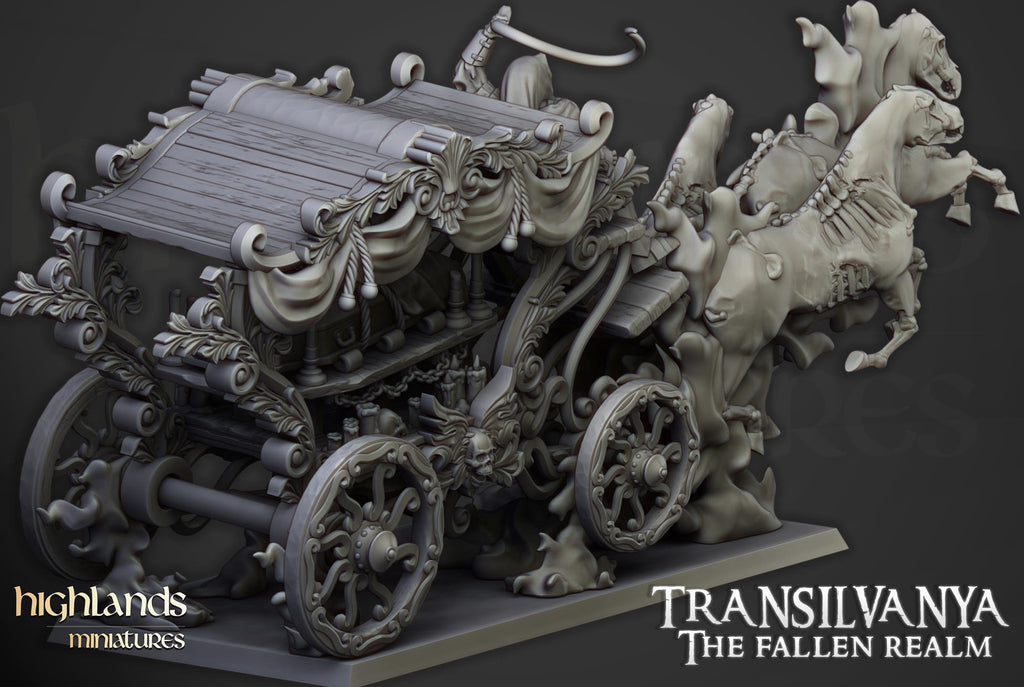 Undead Boyar Chariot   - in 12k- by Highlands Miniatures