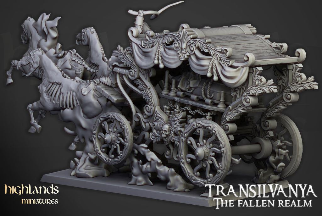 Undead Boyar Chariot   - in 12k- by Highlands Miniatures