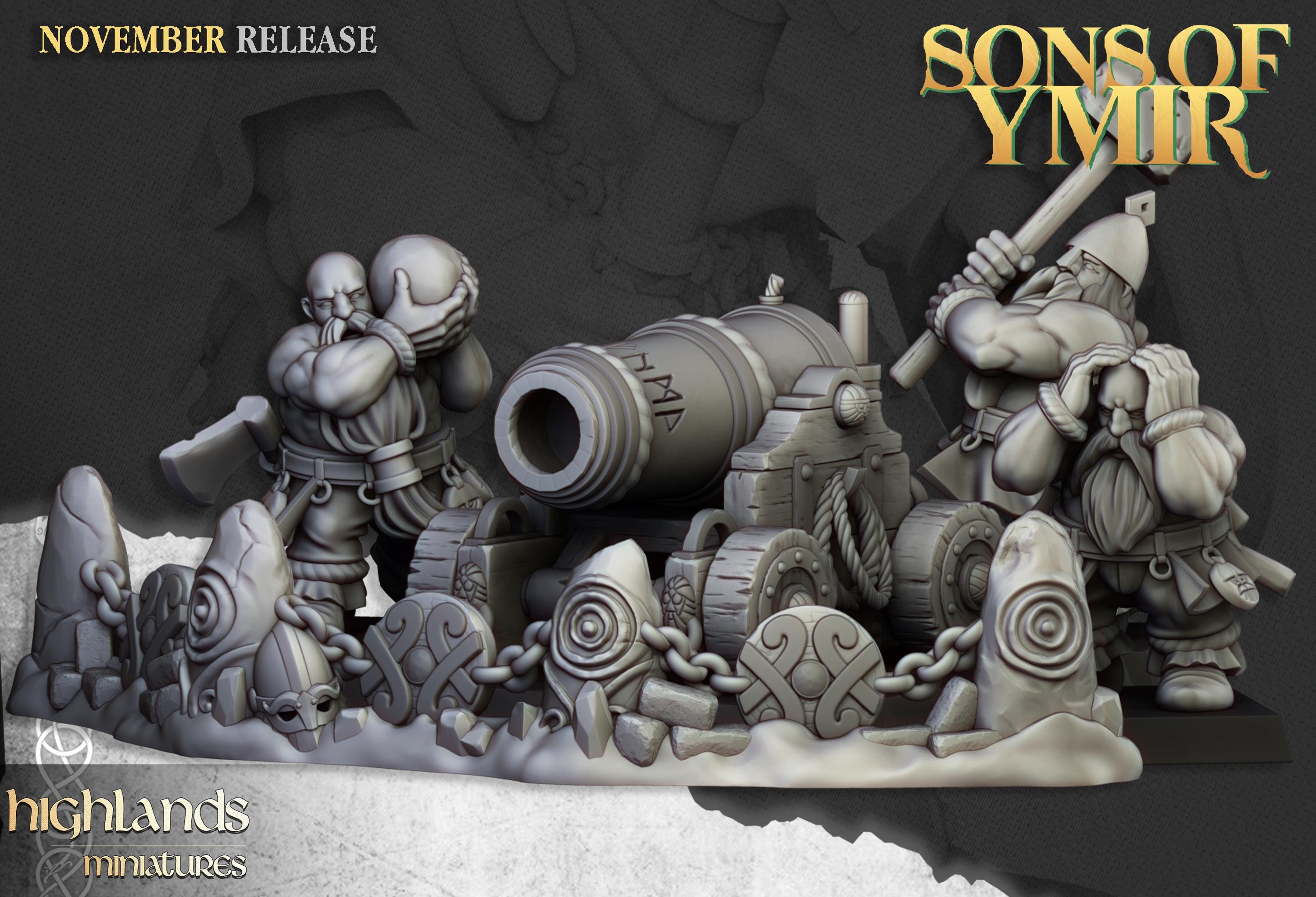 Dwarf Artillery Set - in 12k- by Highlands Miniatures