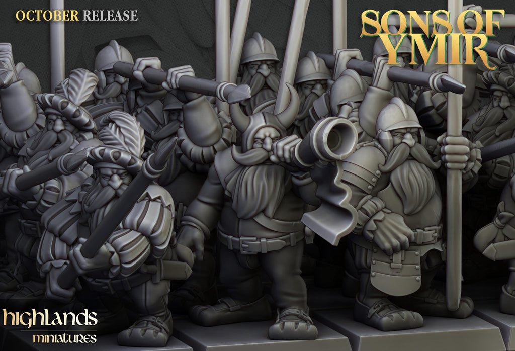 Dwarf Pikemen Unit  - in 12k- by Highlands Miniatures