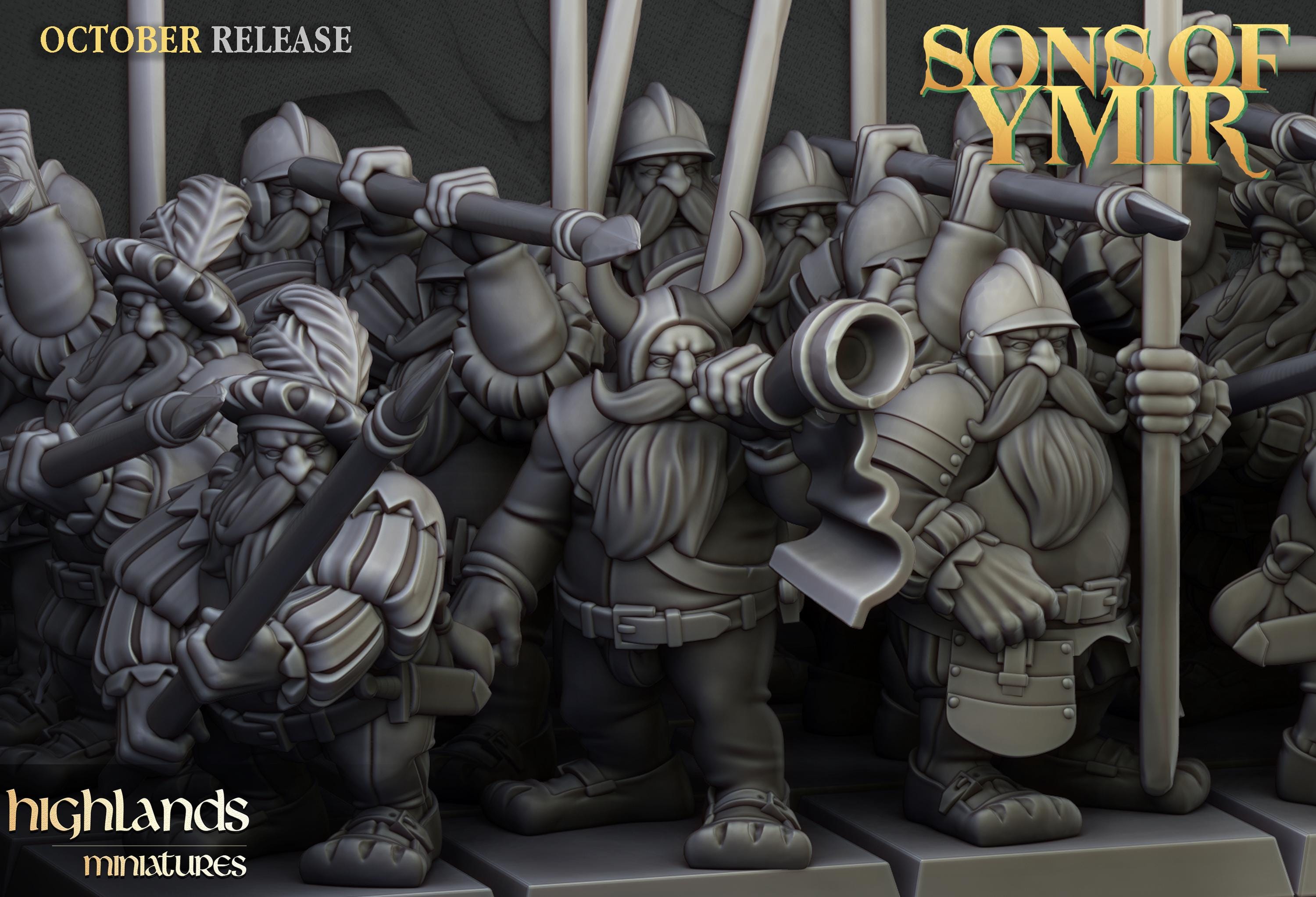 Dwarf Pikemen Unit  - in 12k- by Highlands Miniatures