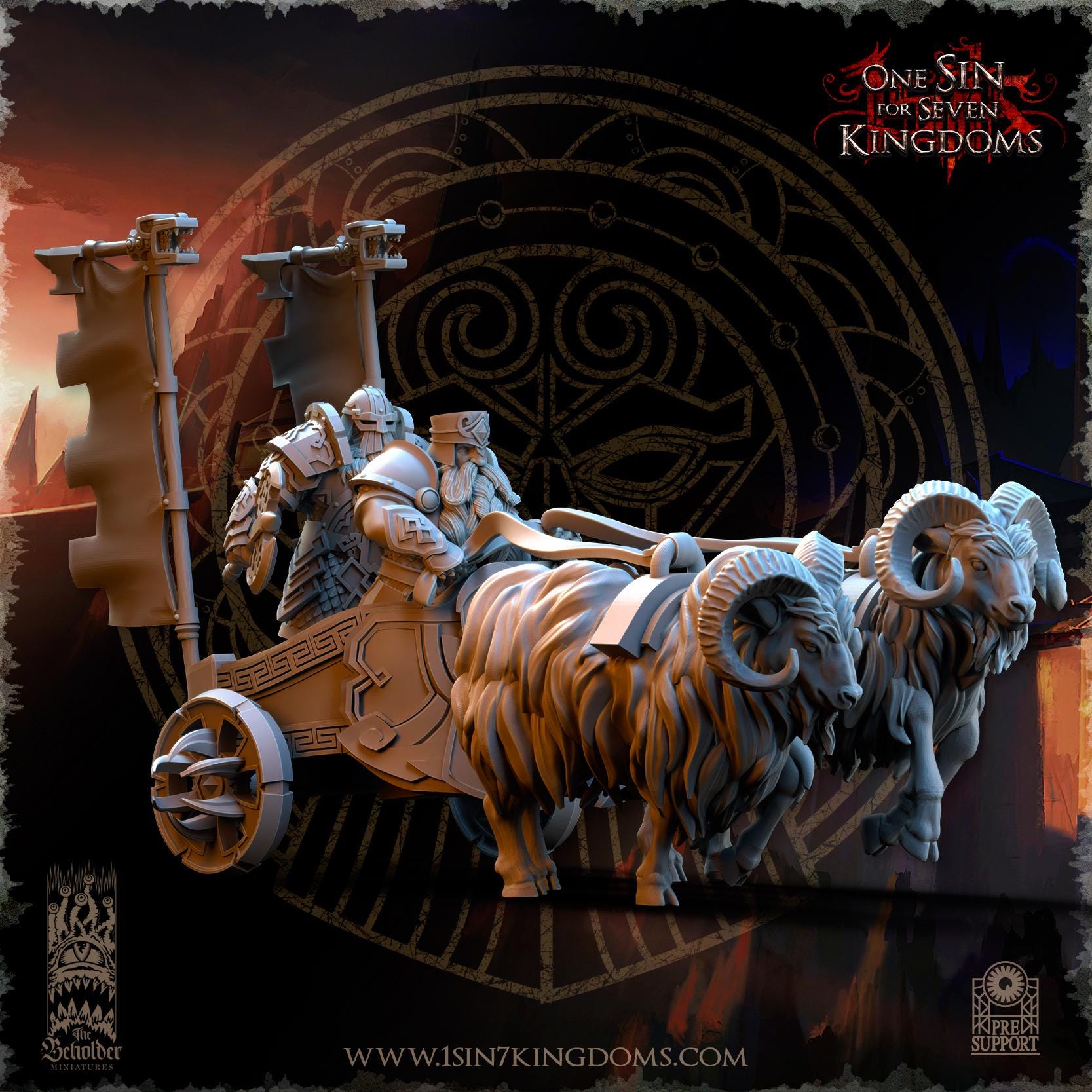 Dwarven Kingdoms War Chariot - in 12k- by TheBeholderMiniatures