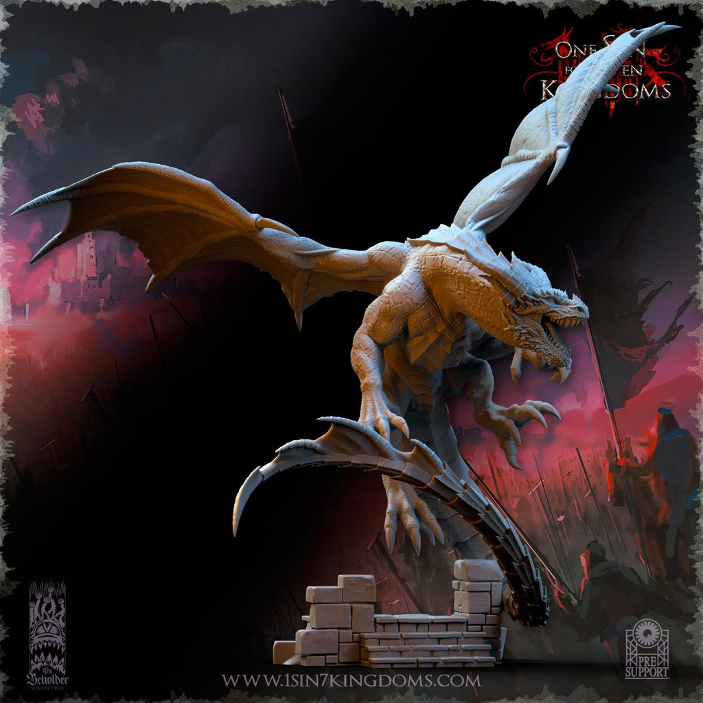 Wuthang, the Wasteland Dragon- in 12k- by TheBeholderMiniatures