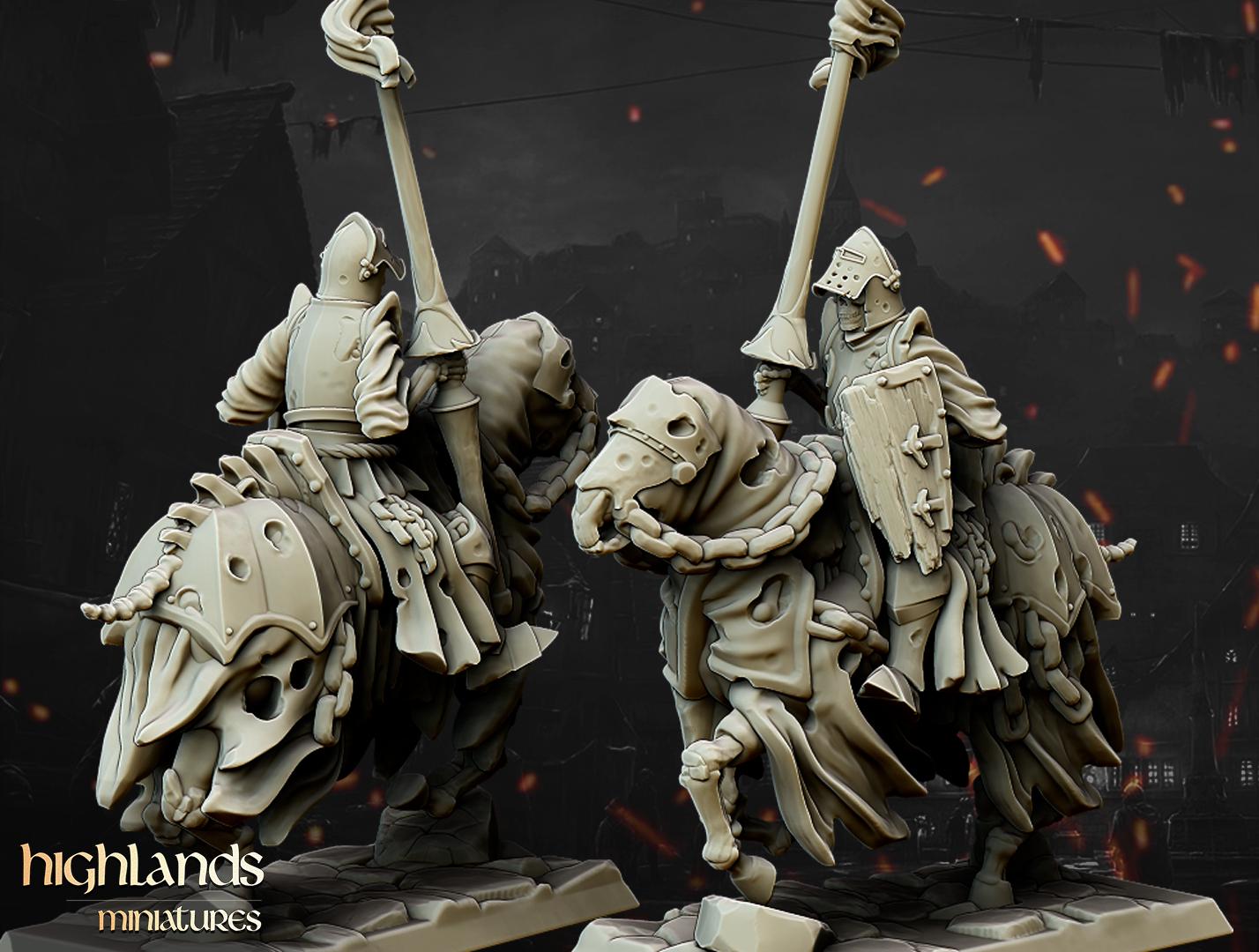 Undead Dark Knight Core Unit  - in 12k- by Highlands Miniatures