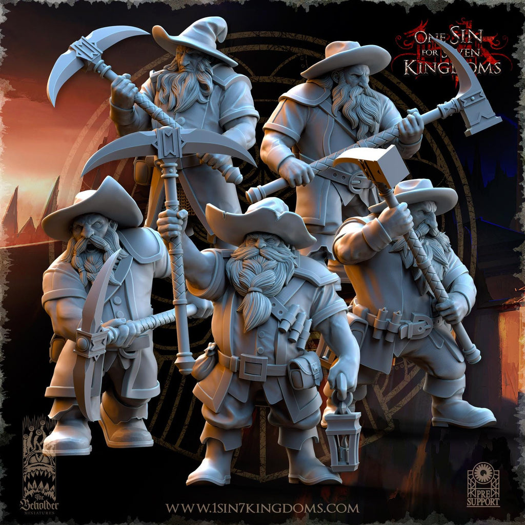 Dwarven Kingdoms Miners - in 12k- by TheBeholderMiniatures