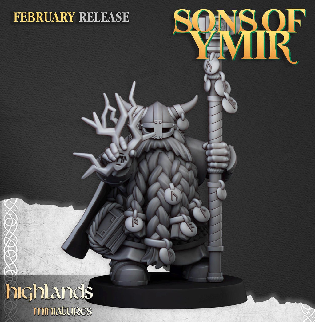 Dwarf Runemasters - 2 models - in 12k- by Highlands Miniatures