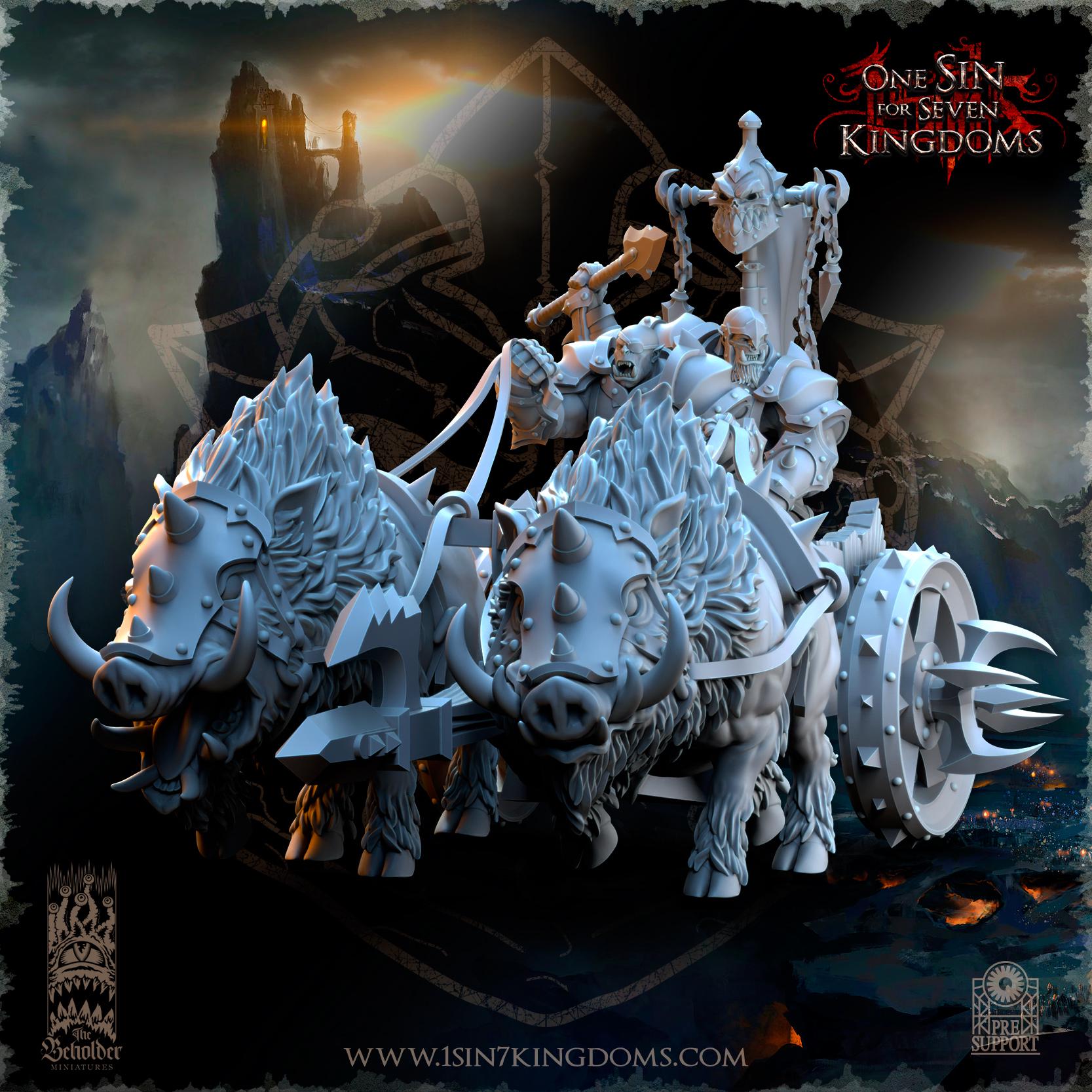 Nestah Orcs Beast Chariots  - in 12k- by TheBeholderMiniatures