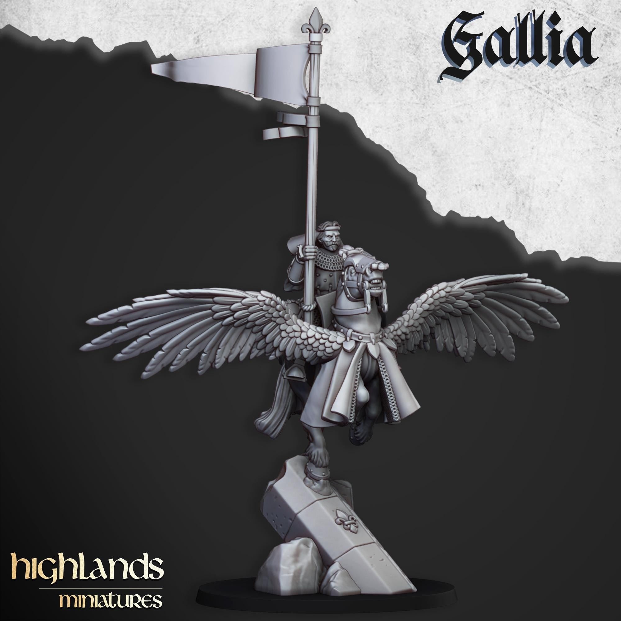 Gallia Knights on Pegasus - in 12k- by Highlands Miniatures