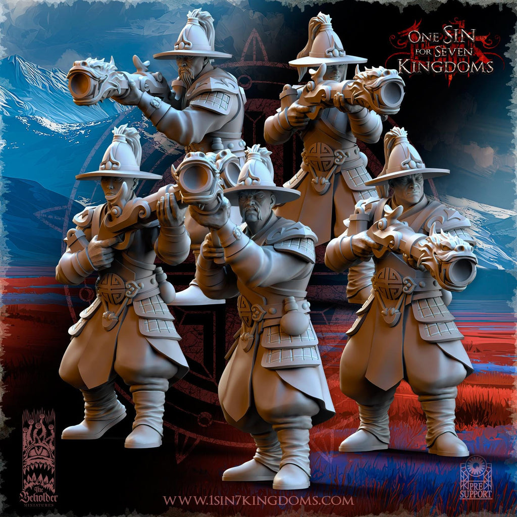 Astarii Dynasty Imperial Gunners - in 12k- by TheBeholderMiniatures