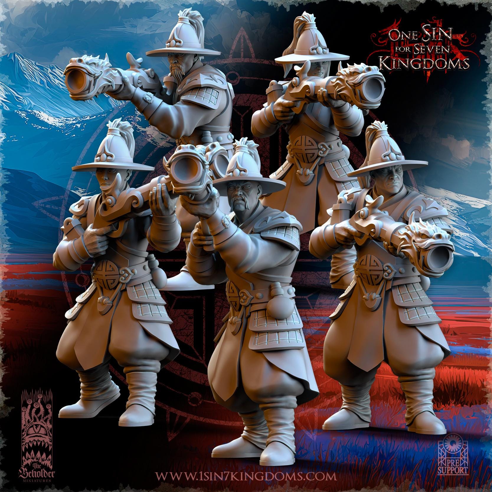 Astarii Dynasty Imperial Gunners - in 12k- by TheBeholderMiniatures