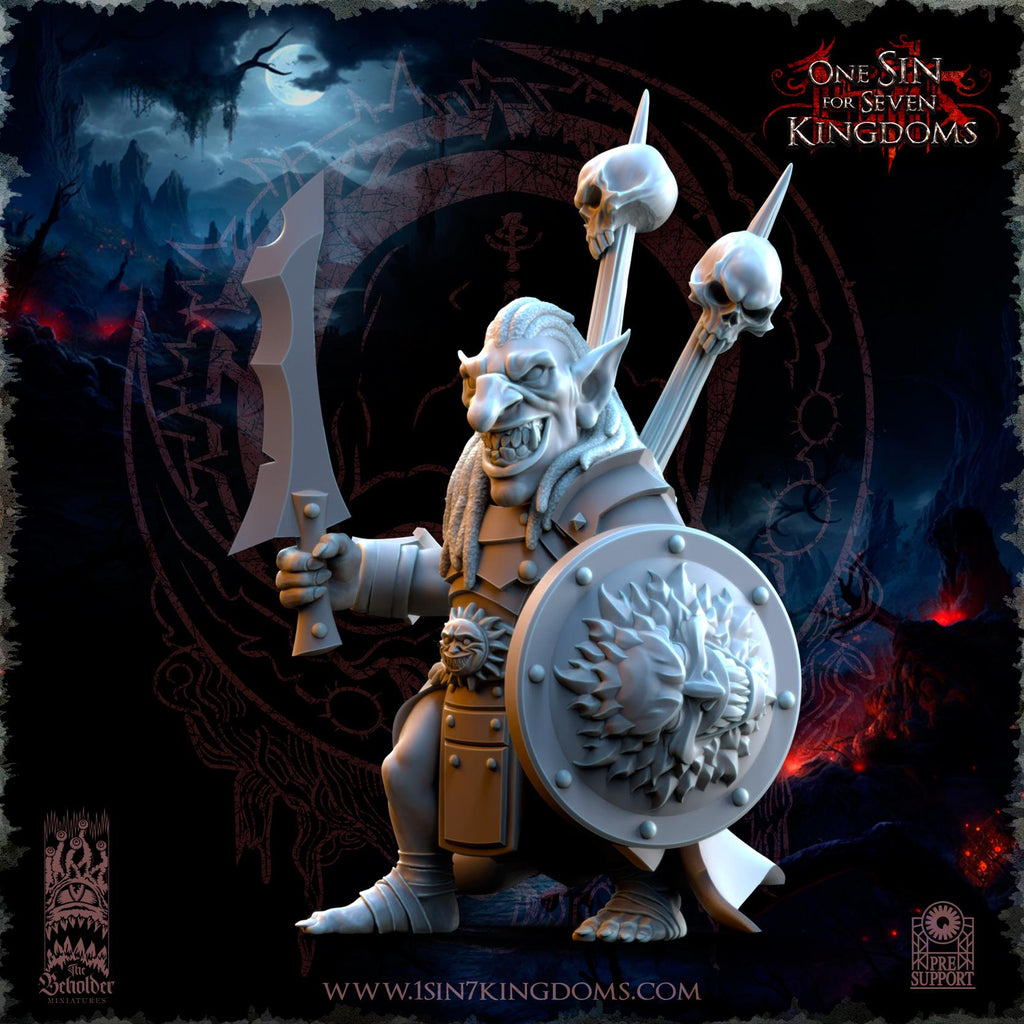 Mortus, The Black Horde Goblins Warlord - in 12k- by TheBeholderMiniatures