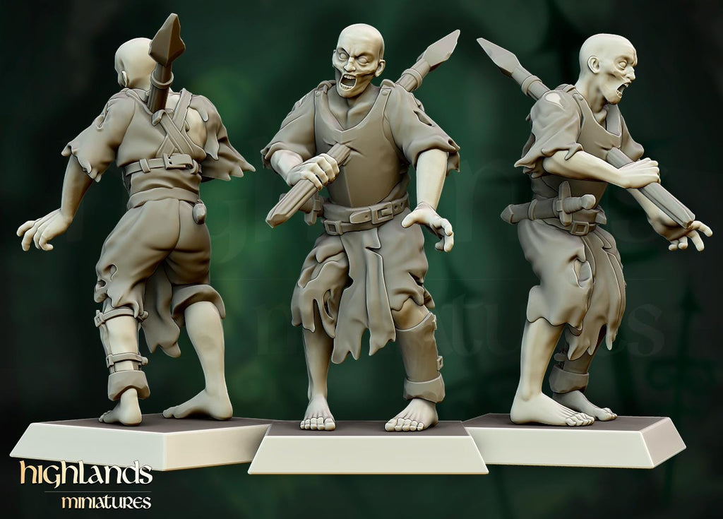 Zombie Warriors  - in 12k- by Highlands Miniatures